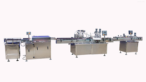 Plastic bottle filling sealing labeling production line